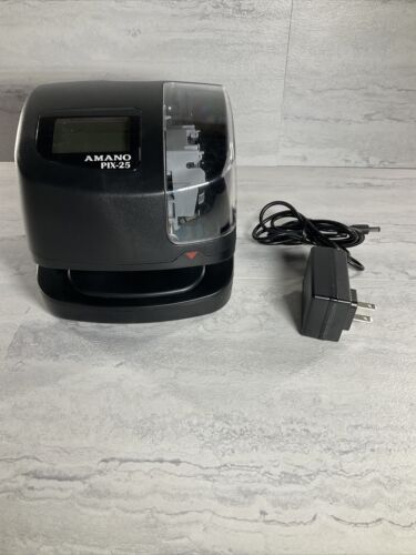 AMANO PIX-25 PORTABLE, TIME CLOCK/DATE STAMP, Automatic, Black, Time recorder (6922738335927)